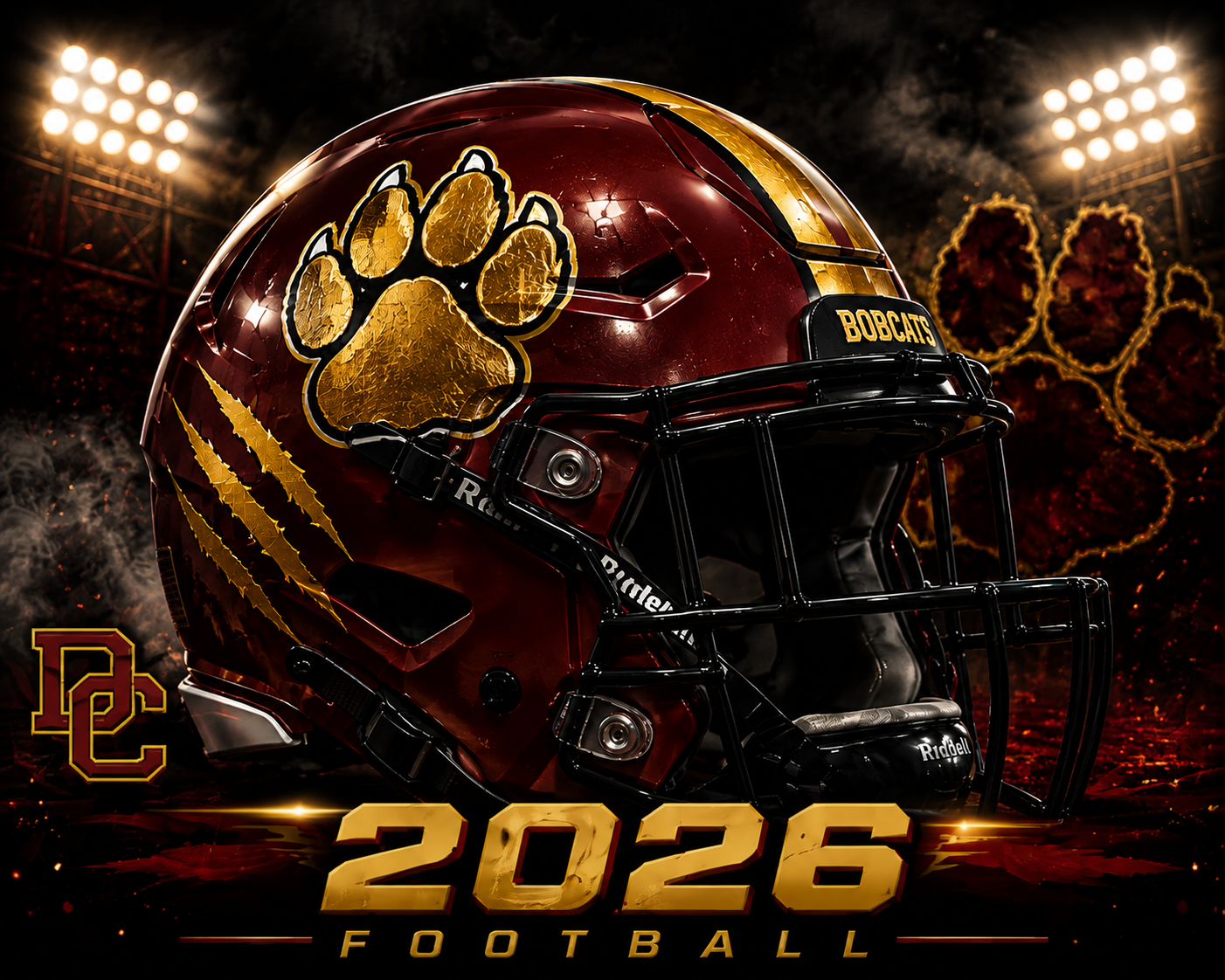 Dooly County Bobcats 2026 football helmet